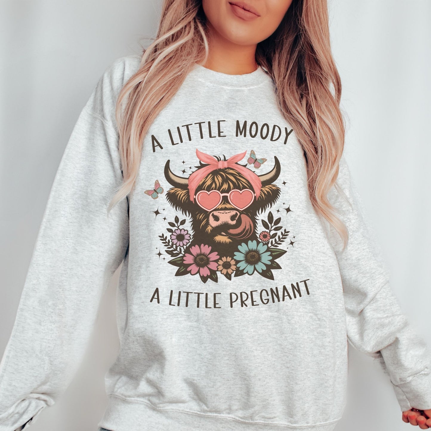 Moody and Pregnant Western Pregnancy Sweatshirt