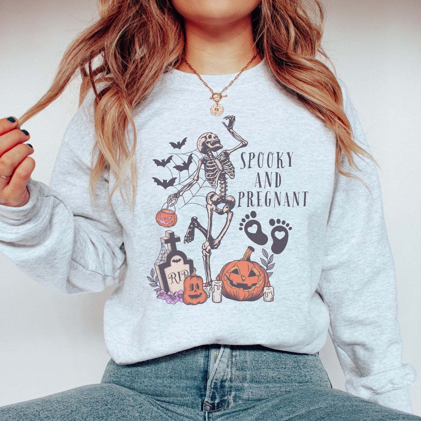 Spooky and Pregnant Halloween Pregnancy Sweatshirt