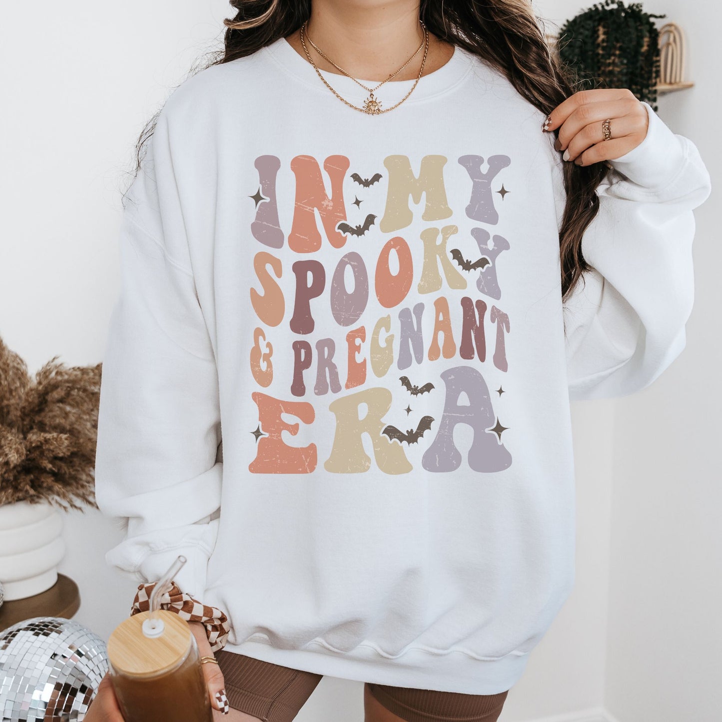 In My Spooky and Pregnant Era Halloween Pregnancy Sweatshirt