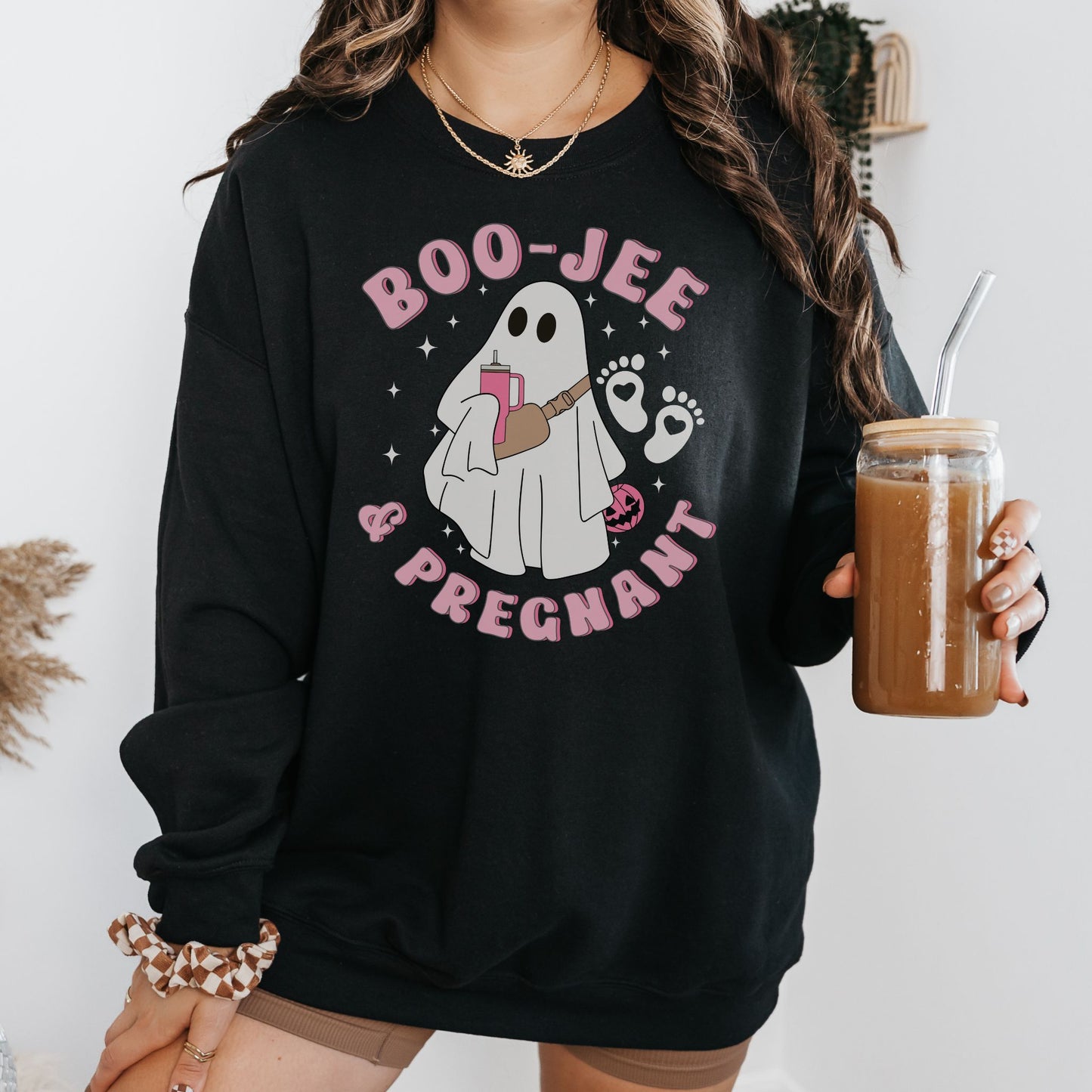 Boojee and Pregnant Halloween Pregnancy Sweatshirt