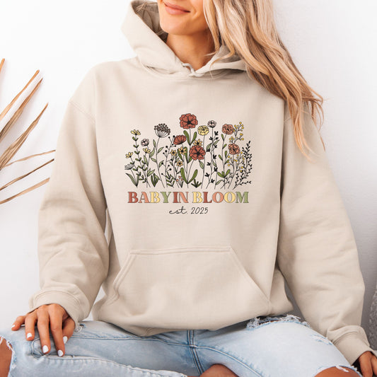 Personalized Baby in Bloom Pregnancy Hoodie