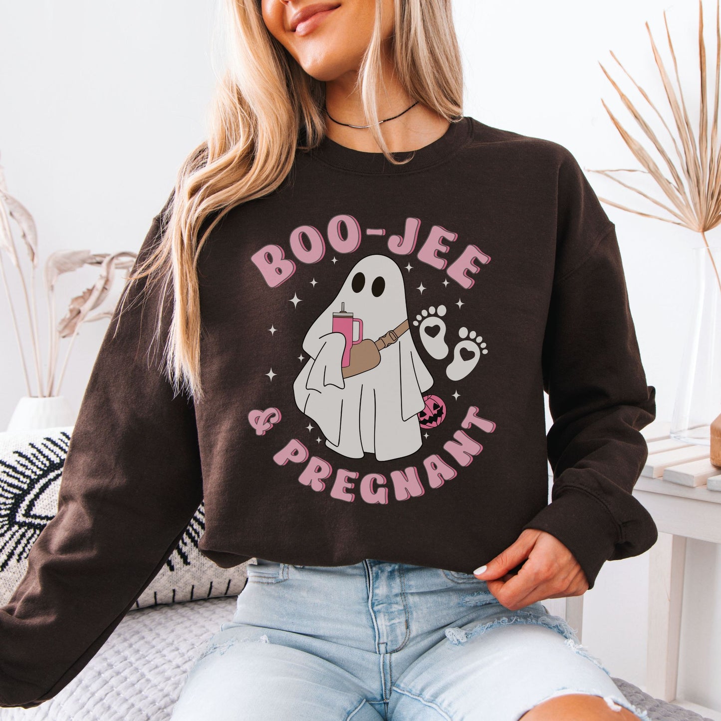 Boojee and Pregnant Halloween Pregnancy Sweatshirt
