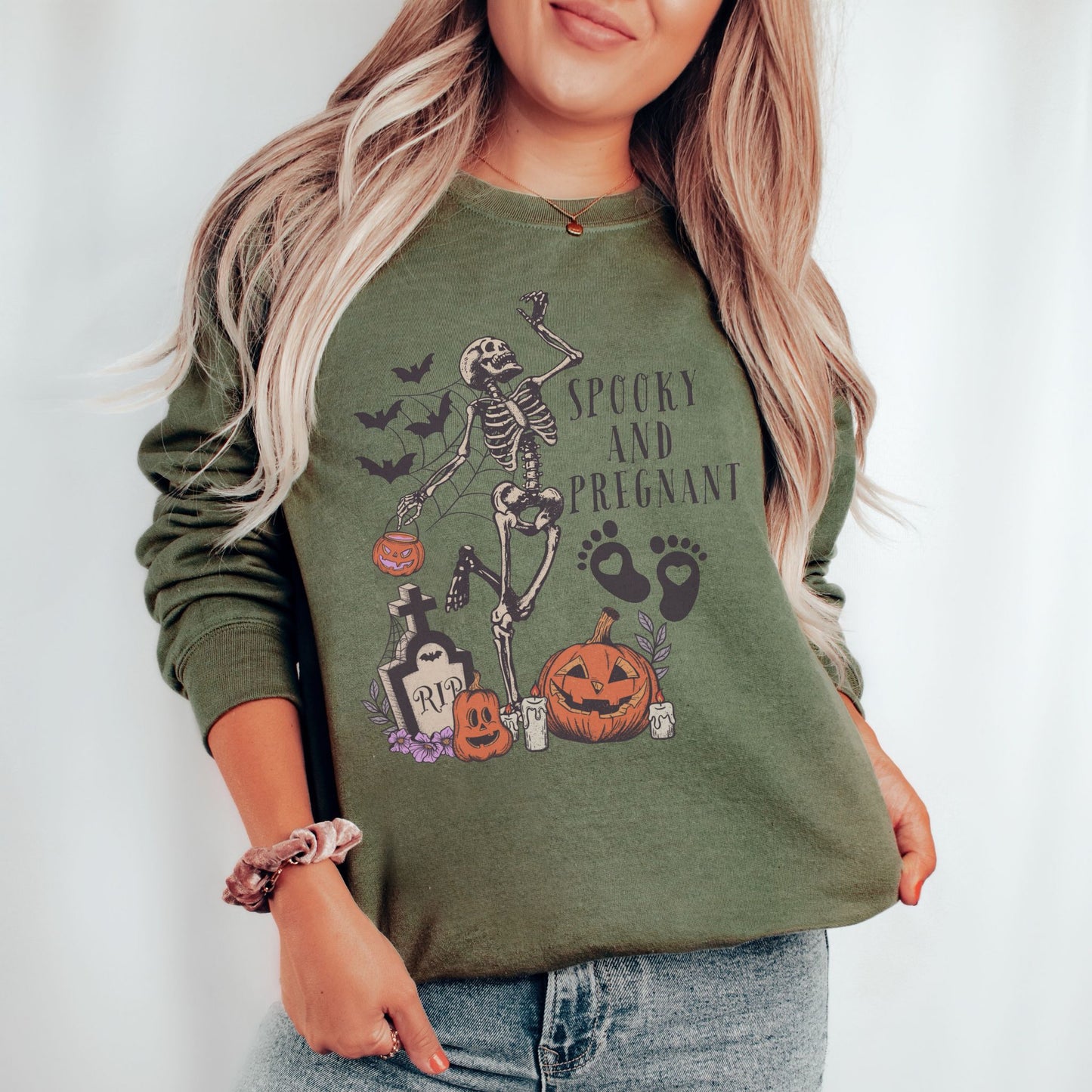Spooky and Pregnant Halloween Pregnancy Sweatshirt