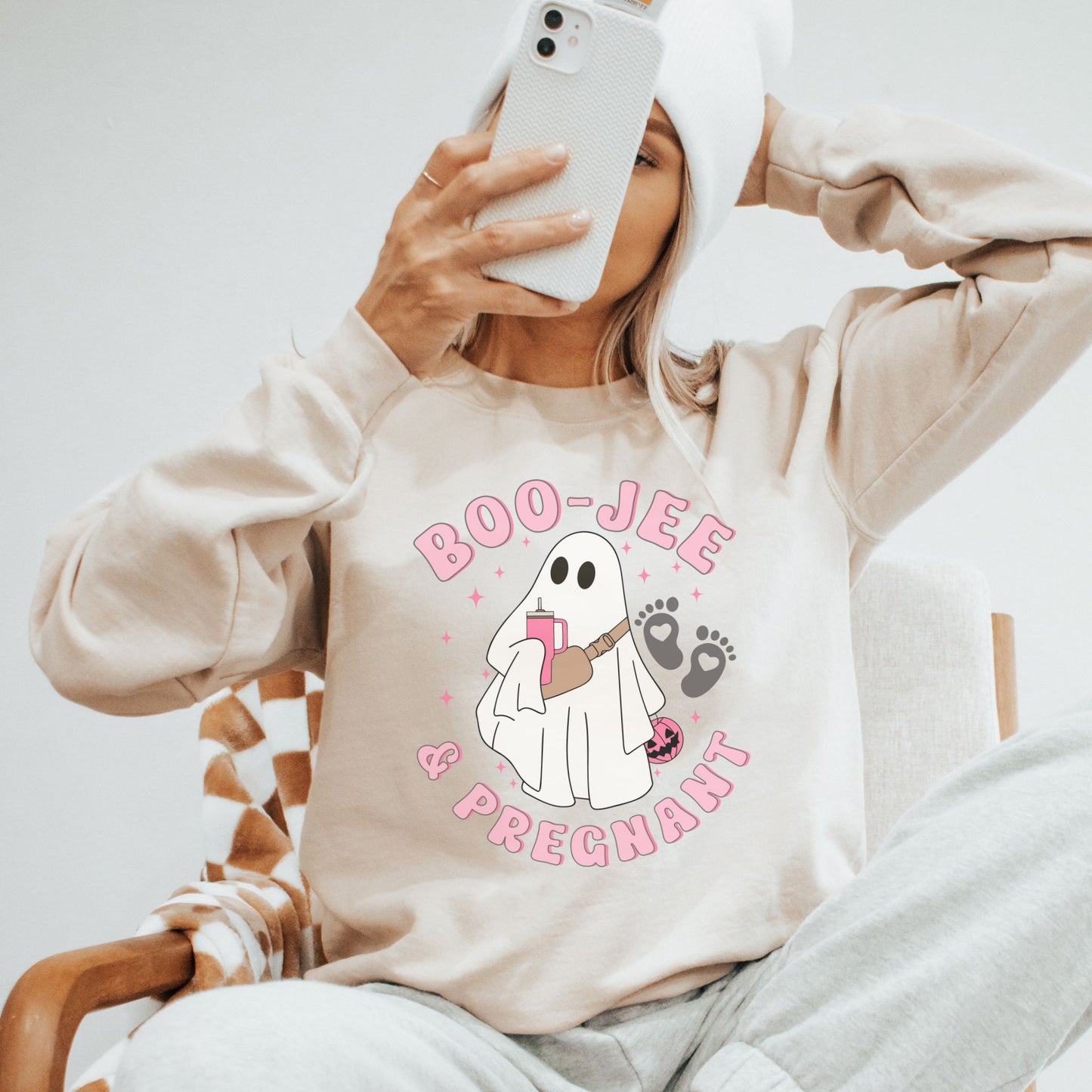 Boojee and Pregnant Halloween Pregnancy Sweatshirt