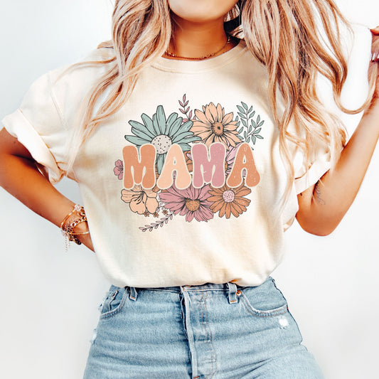 Retro Floral Mama T-Shirt