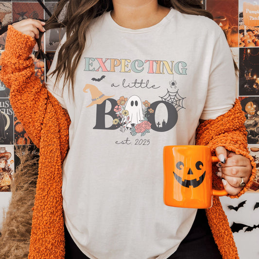 Expecting A Little Boo Halloween Pregnancy T-Shirt