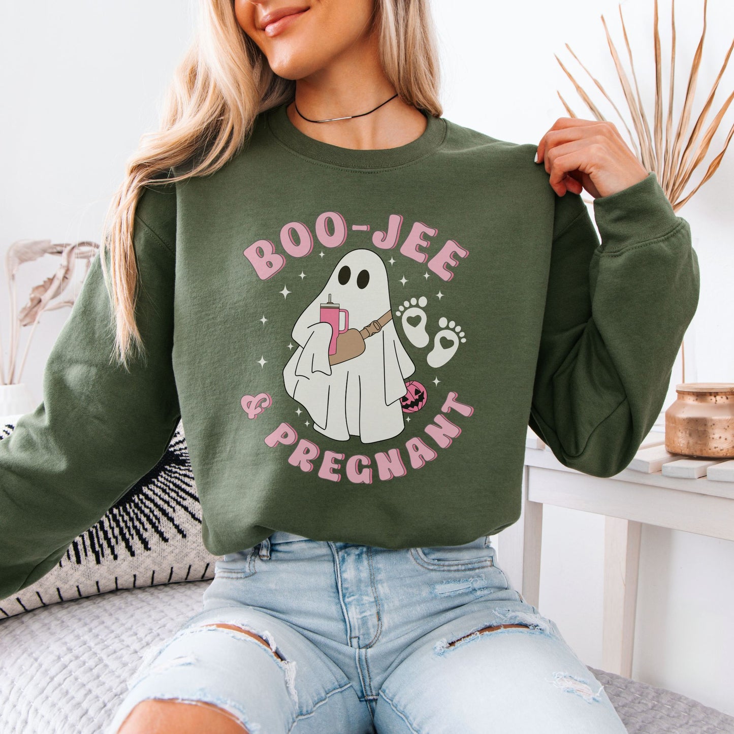 Boojee and Pregnant Halloween Pregnancy Sweatshirt