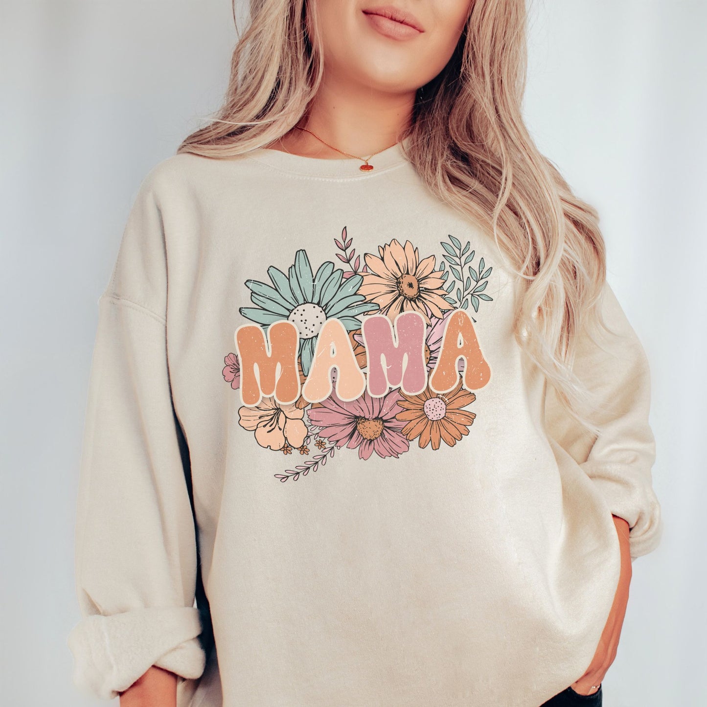 Retro Floral Mama Sweatshirt