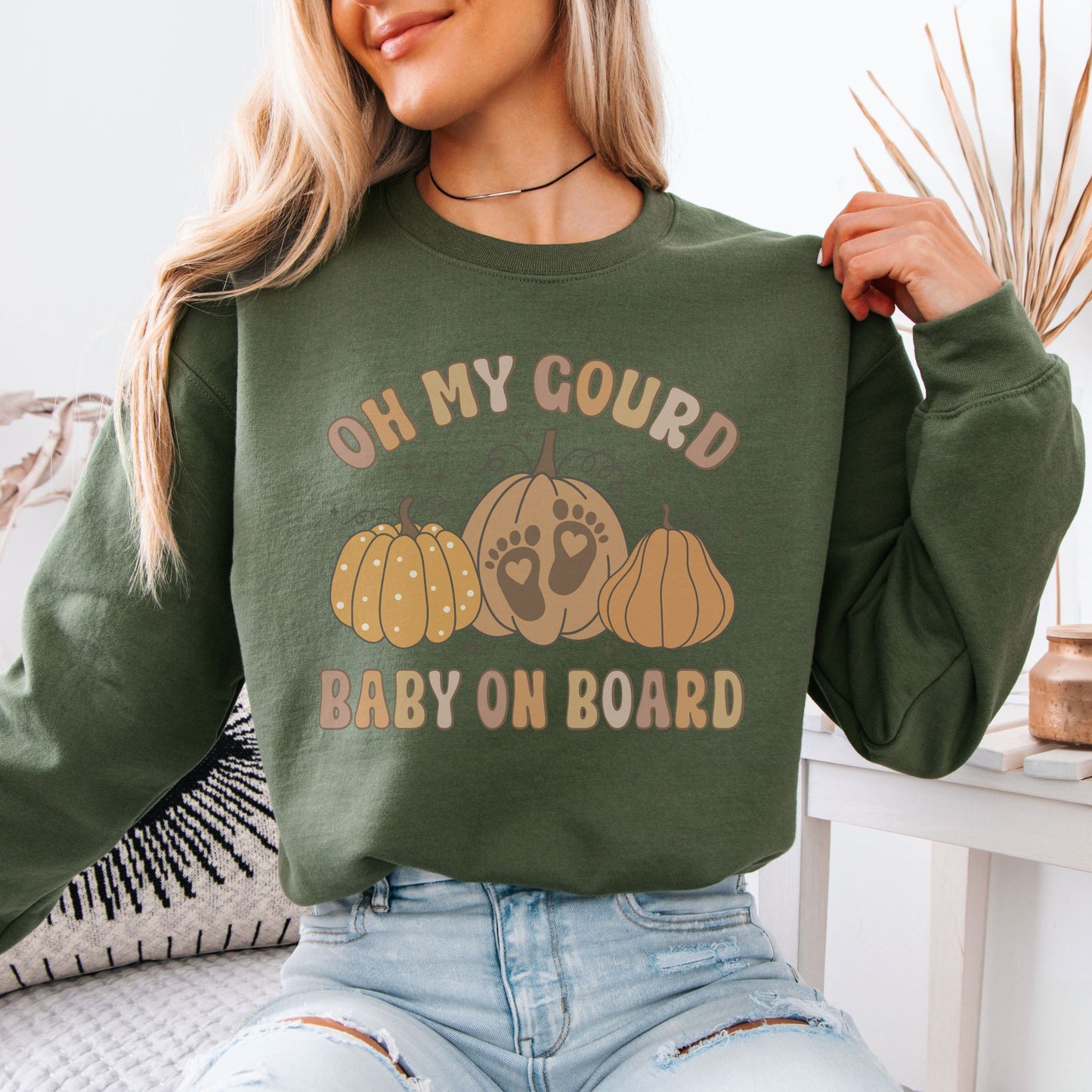 Oh My Gourd Baby On Board Pregnancy Sweatshirt