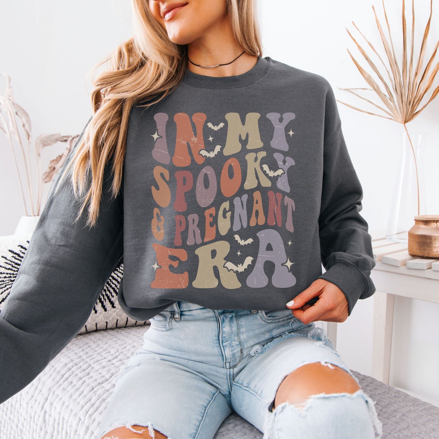 In My Spooky and Pregnant Era Halloween Pregnancy Sweatshirt
