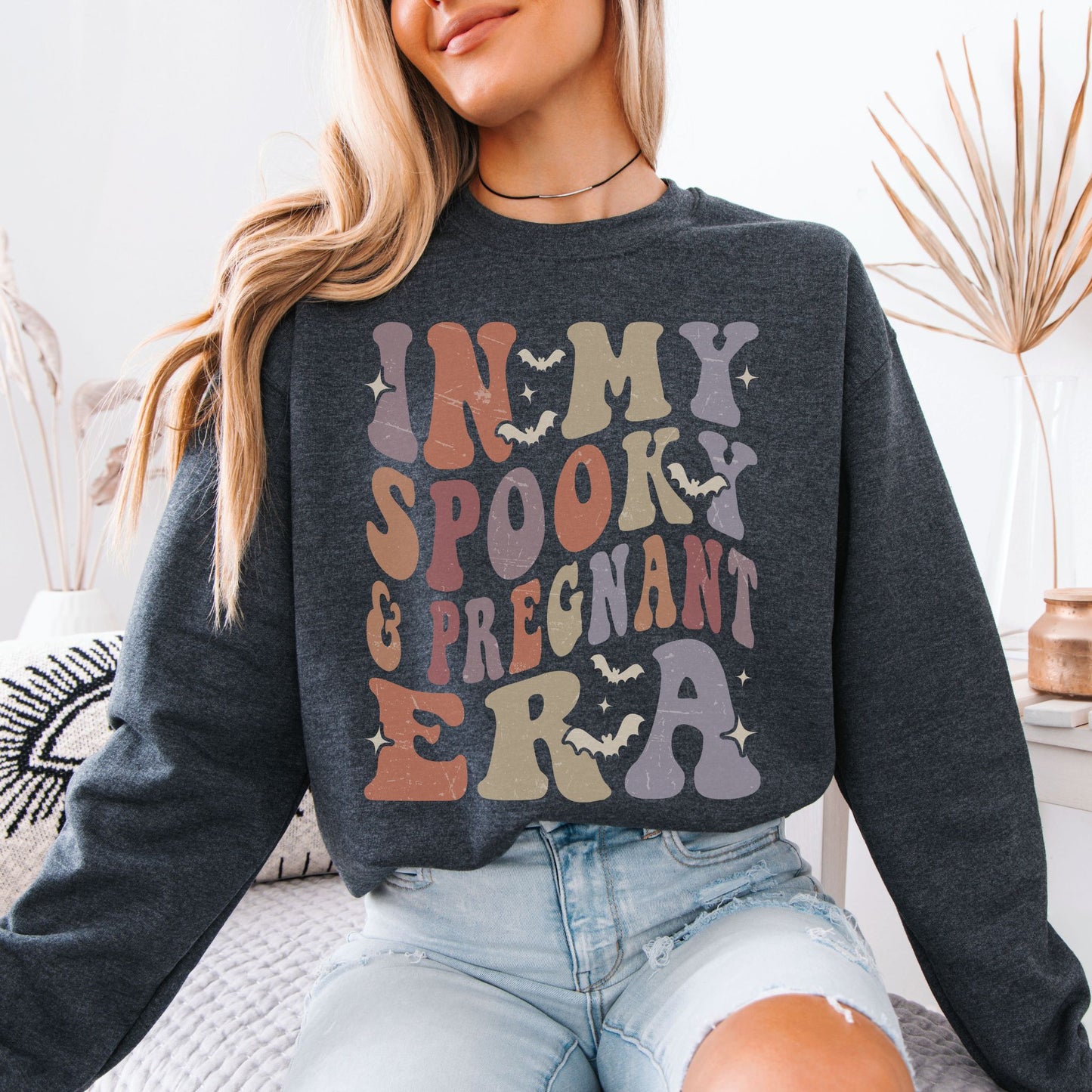 In My Spooky and Pregnant Era Halloween Pregnancy Sweatshirt