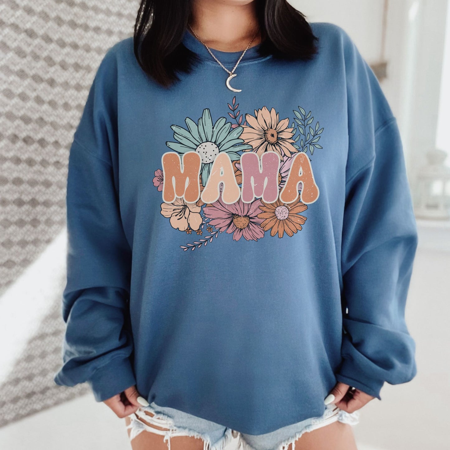 Retro Floral Mama Sweatshirt