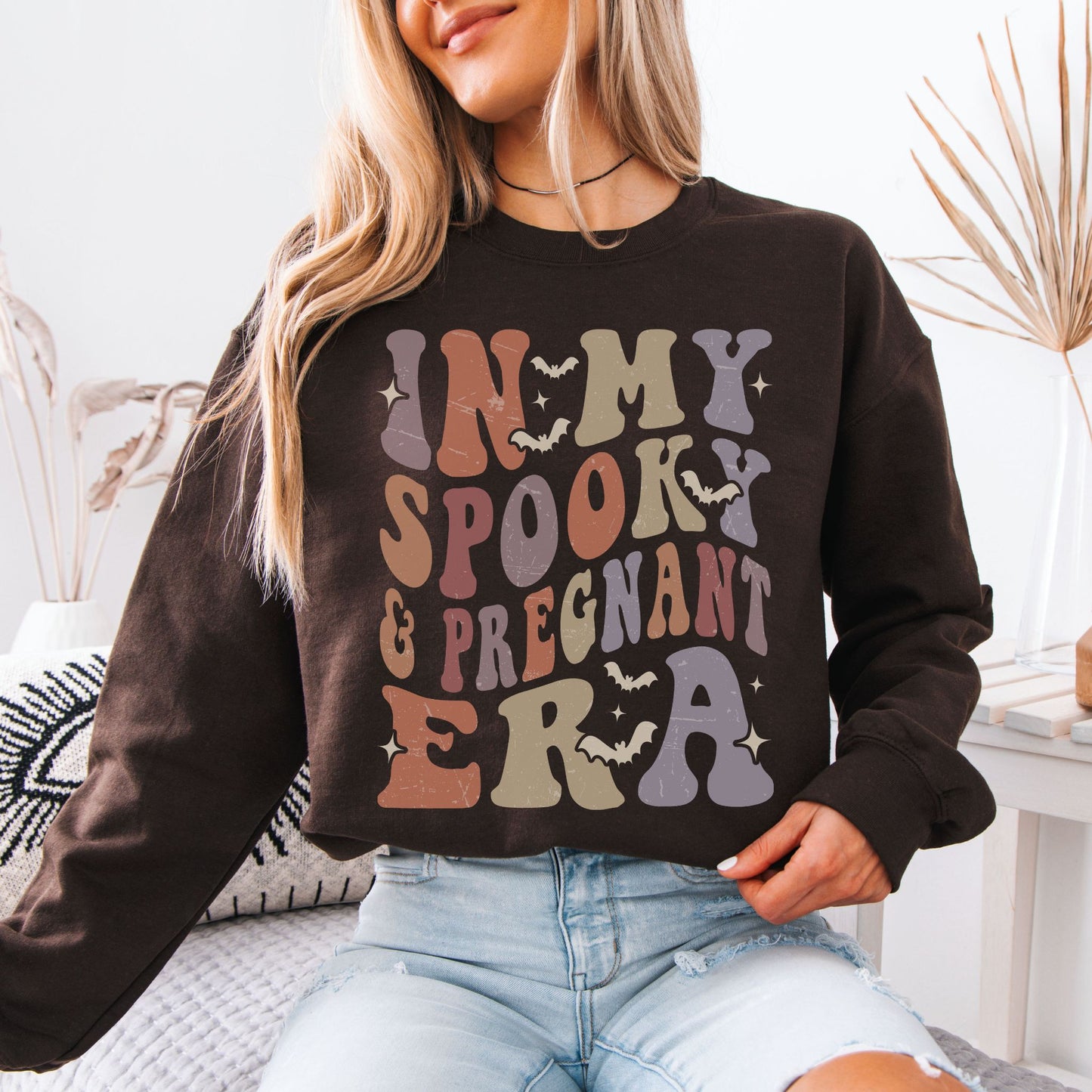 In My Spooky and Pregnant Era Halloween Pregnancy Sweatshirt