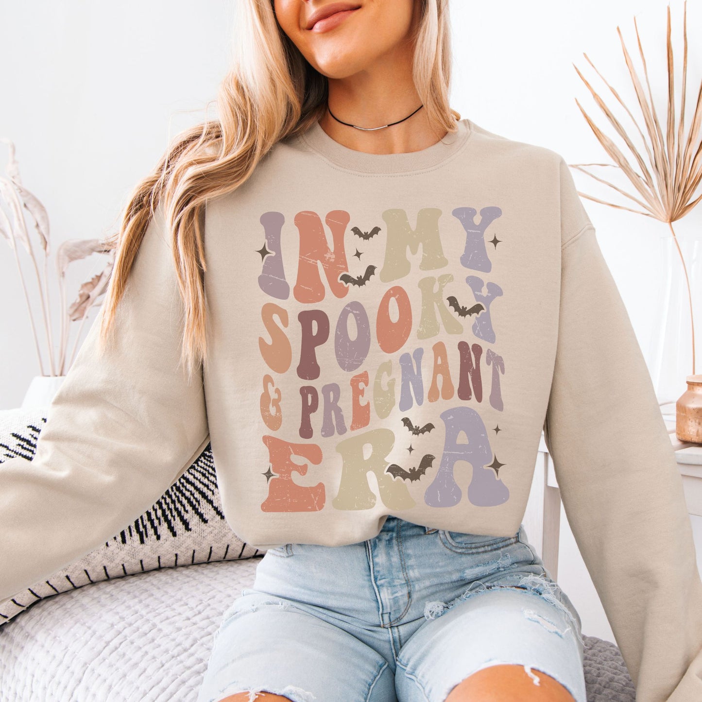 In My Spooky and Pregnant Era Halloween Pregnancy Sweatshirt