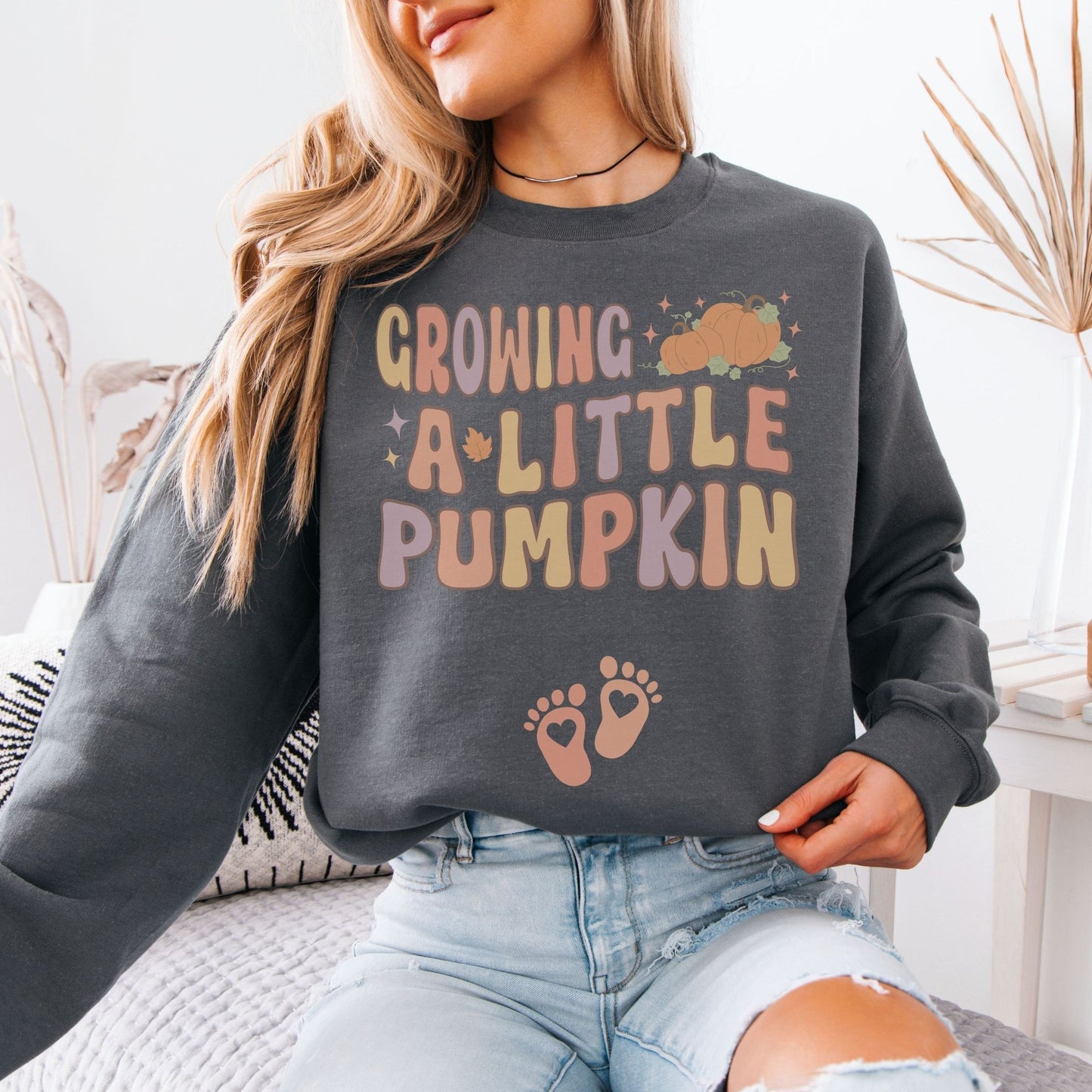 Growing A Little Pumpkin Fall Pregnancy Sweatshirt