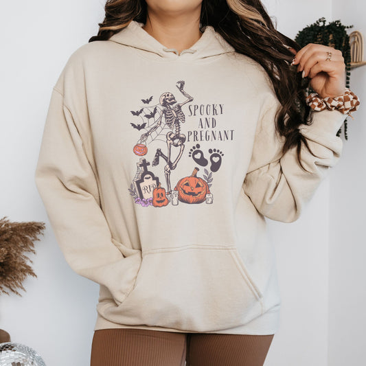 Spooky and Pregnant Halloween Pregnancy Hoodie