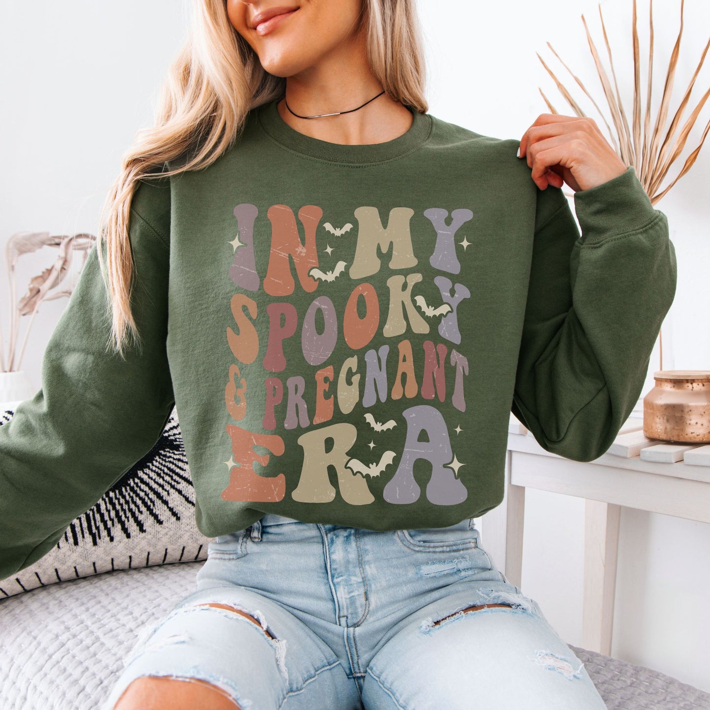 In My Spooky and Pregnant Era Halloween Pregnancy Sweatshirt