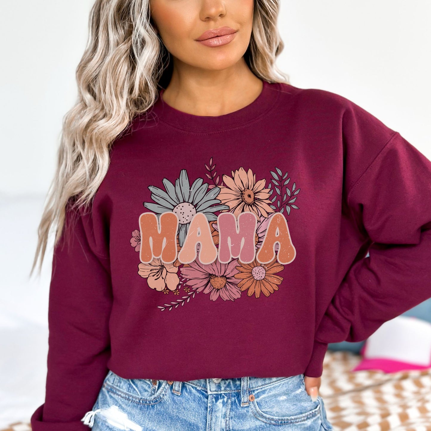 Retro Floral Mama Sweatshirt