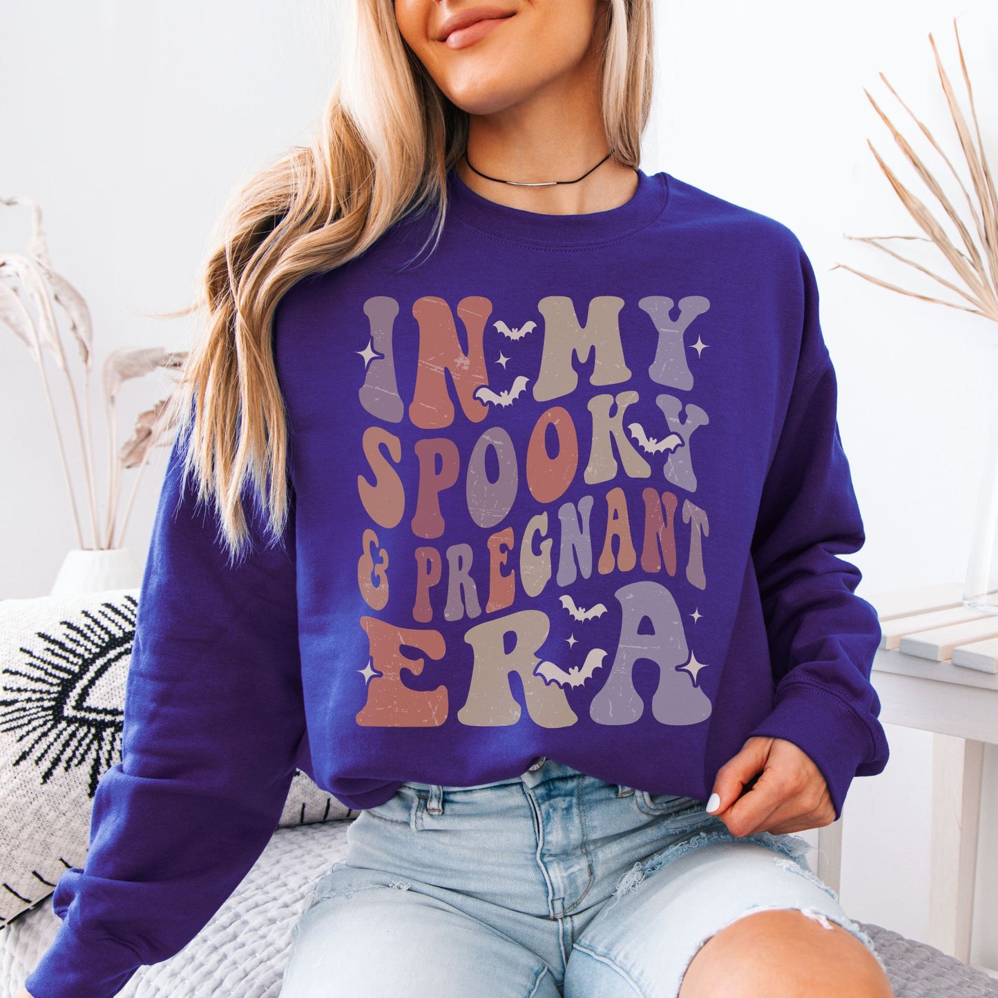 In My Spooky and Pregnant Era Halloween Pregnancy Sweatshirt