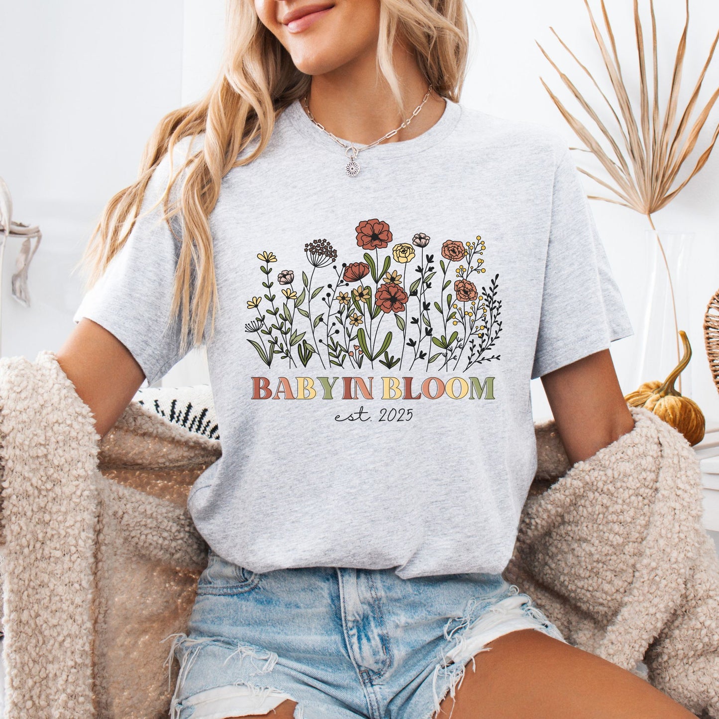 Personalized Baby in Bloom Pregnancy T-Shirt