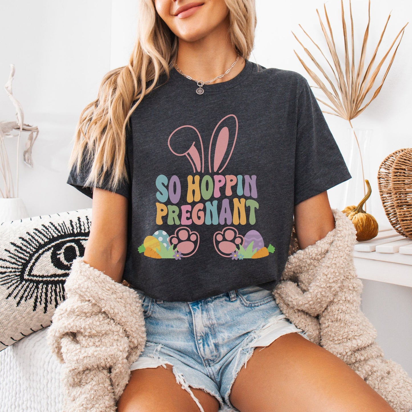 So Hoppin Pregnant Easter Pregnancy T-Shirt
