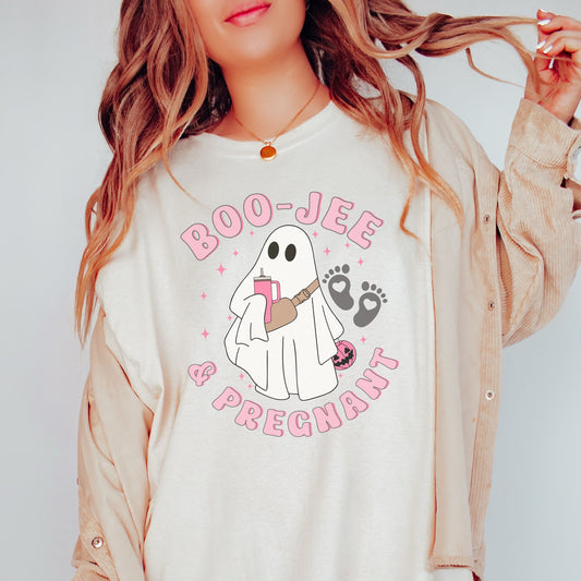 Boojee and Pregnant Halloween Pregnancy T-Shirt