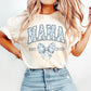 Personalized Mama Est. Year Floral Bow T-Shirt