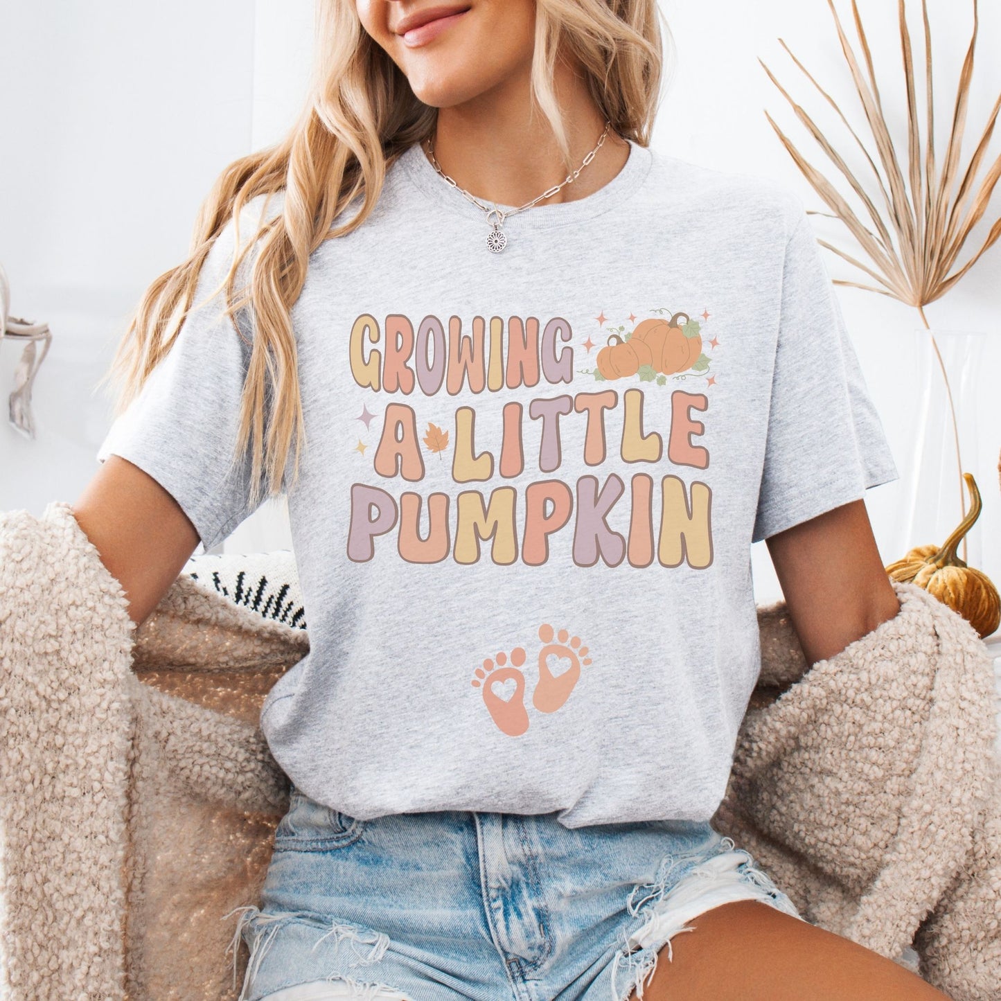 Growing A Little Pumpkin Fall Pregnancy T-Shirt