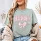 Personalized Mommy Est. Year Floral Bow T-Shirt