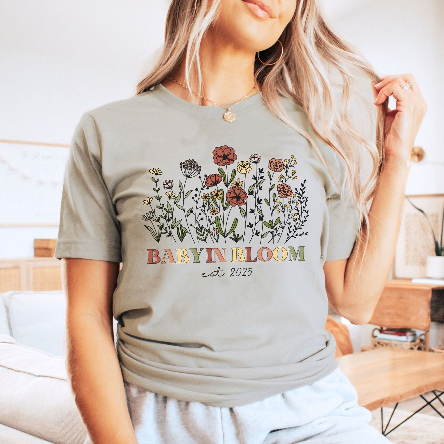 Personalized Baby in Bloom Pregnancy T-Shirt