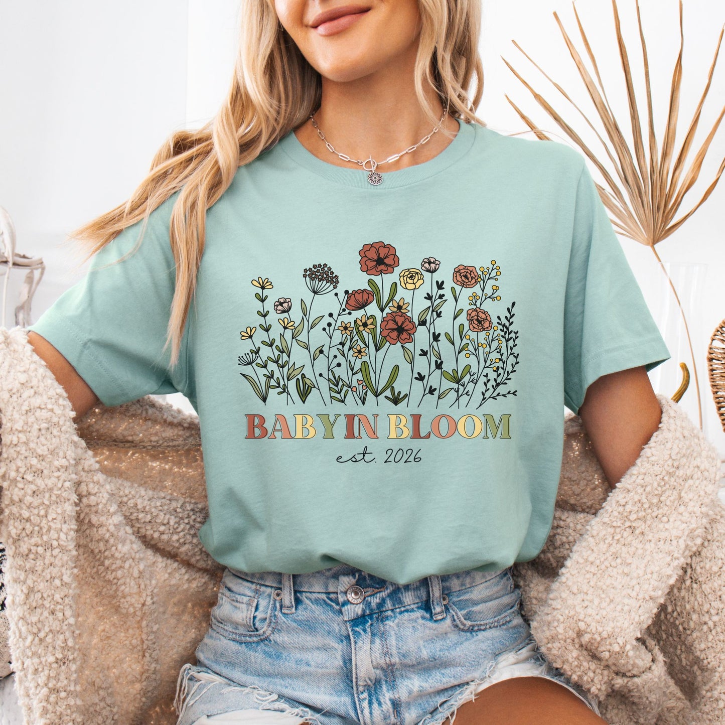 Personalized Baby in Bloom Pregnancy T-Shirt