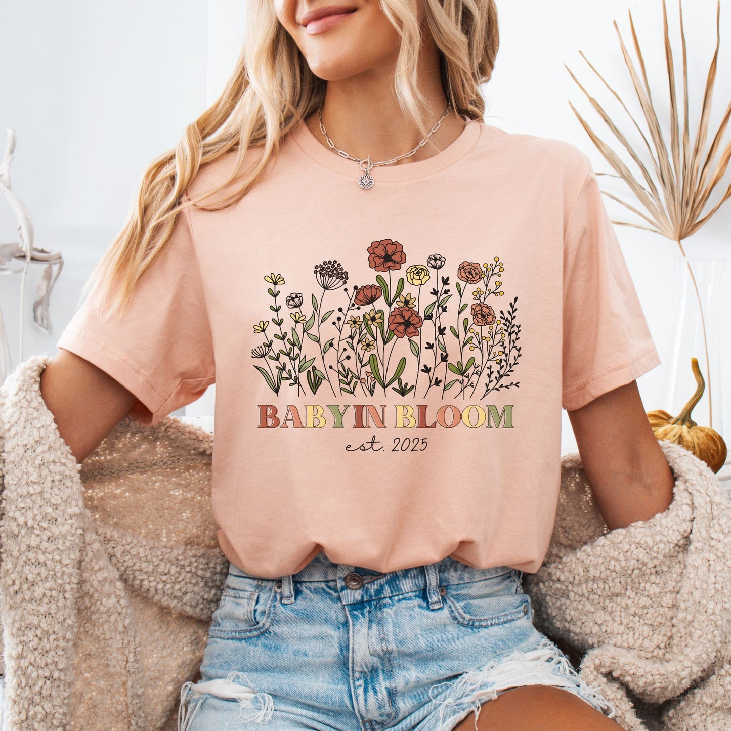 Personalized Baby in Bloom Pregnancy T-Shirt