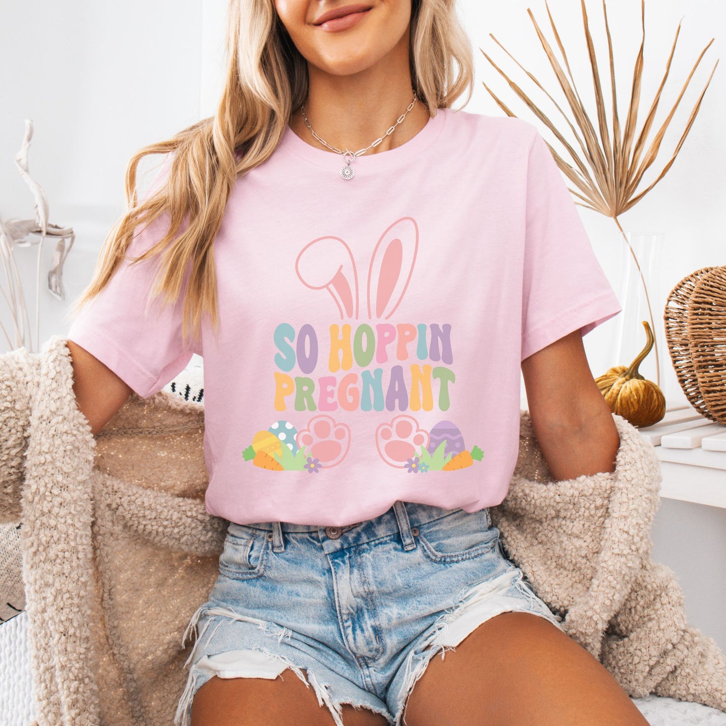 So Hoppin Pregnant Easter Pregnancy T-Shirt