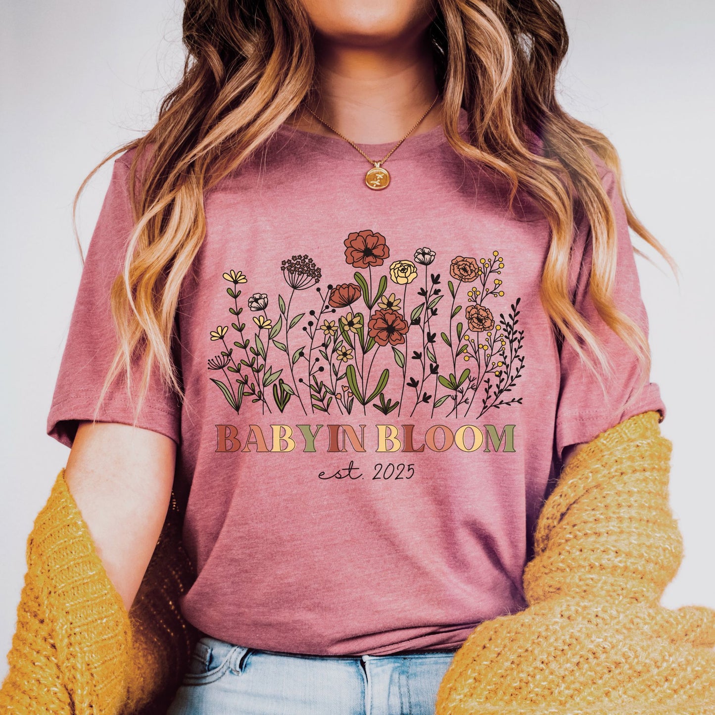 Personalized Baby in Bloom Pregnancy T-Shirt