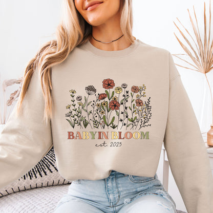Personalized Baby in Bloom Pregnancy Sweatshirt