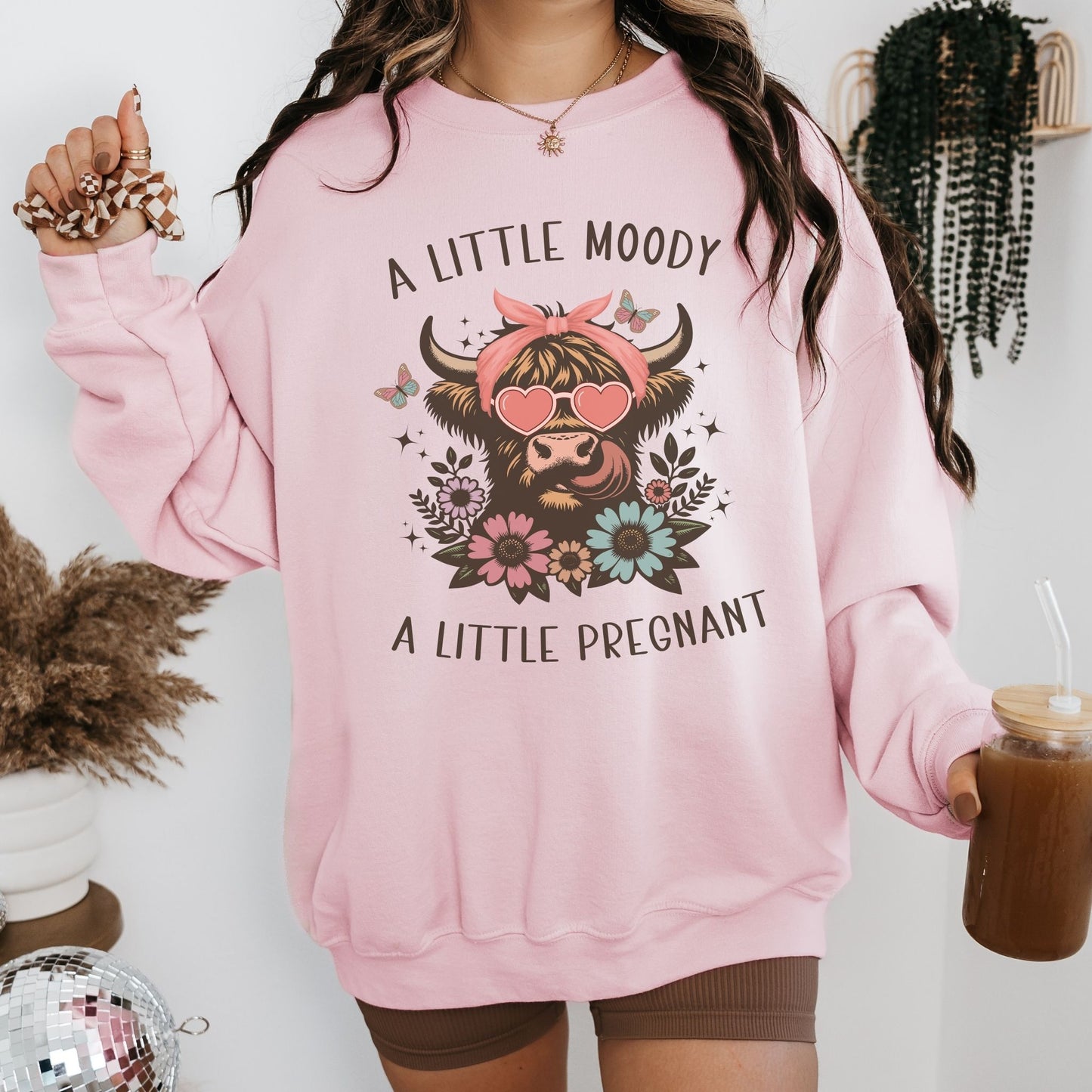 Moody and Pregnant Western Pregnancy Sweatshirt