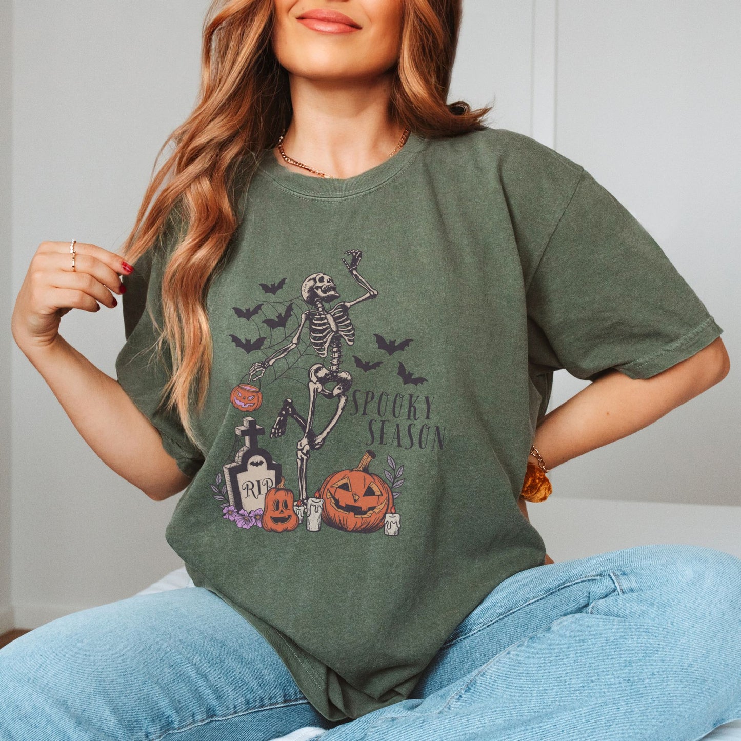 Skeleton Spooky Season Halloween T-Shirt