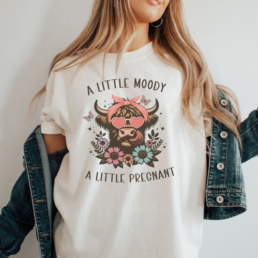 Moody and Pregnant Western Pregnancy T-Shirt