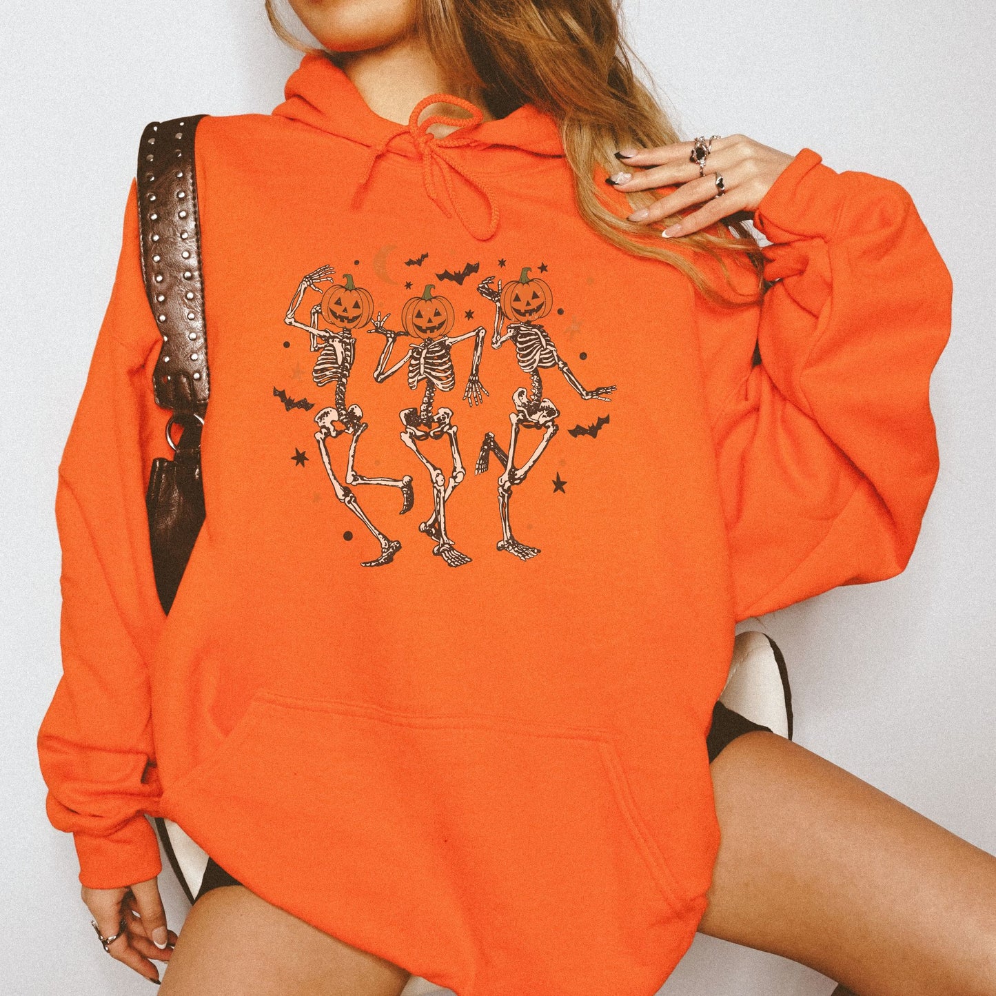 Dancing Pumpkin Head Skeleton Hoodie