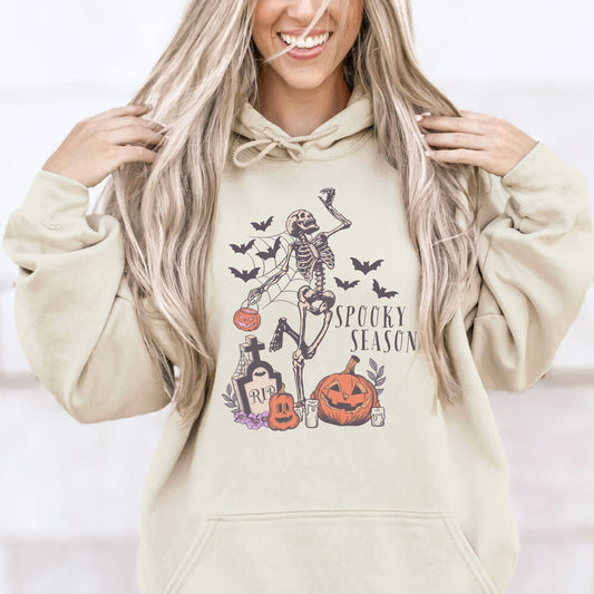 Skeleton Spooky Season Halloween Hoodie