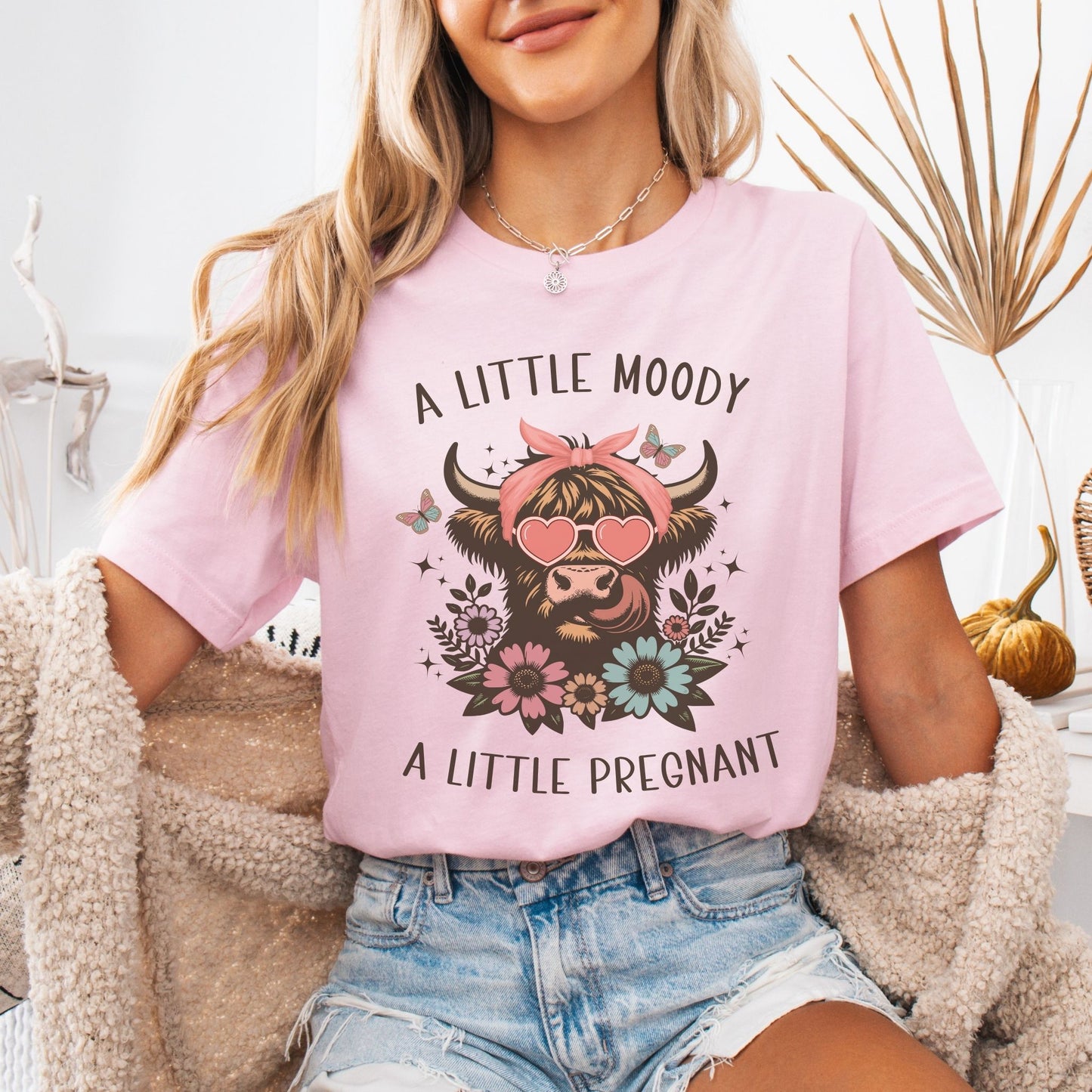 Moody and Pregnant Western Pregnancy T-Shirt
