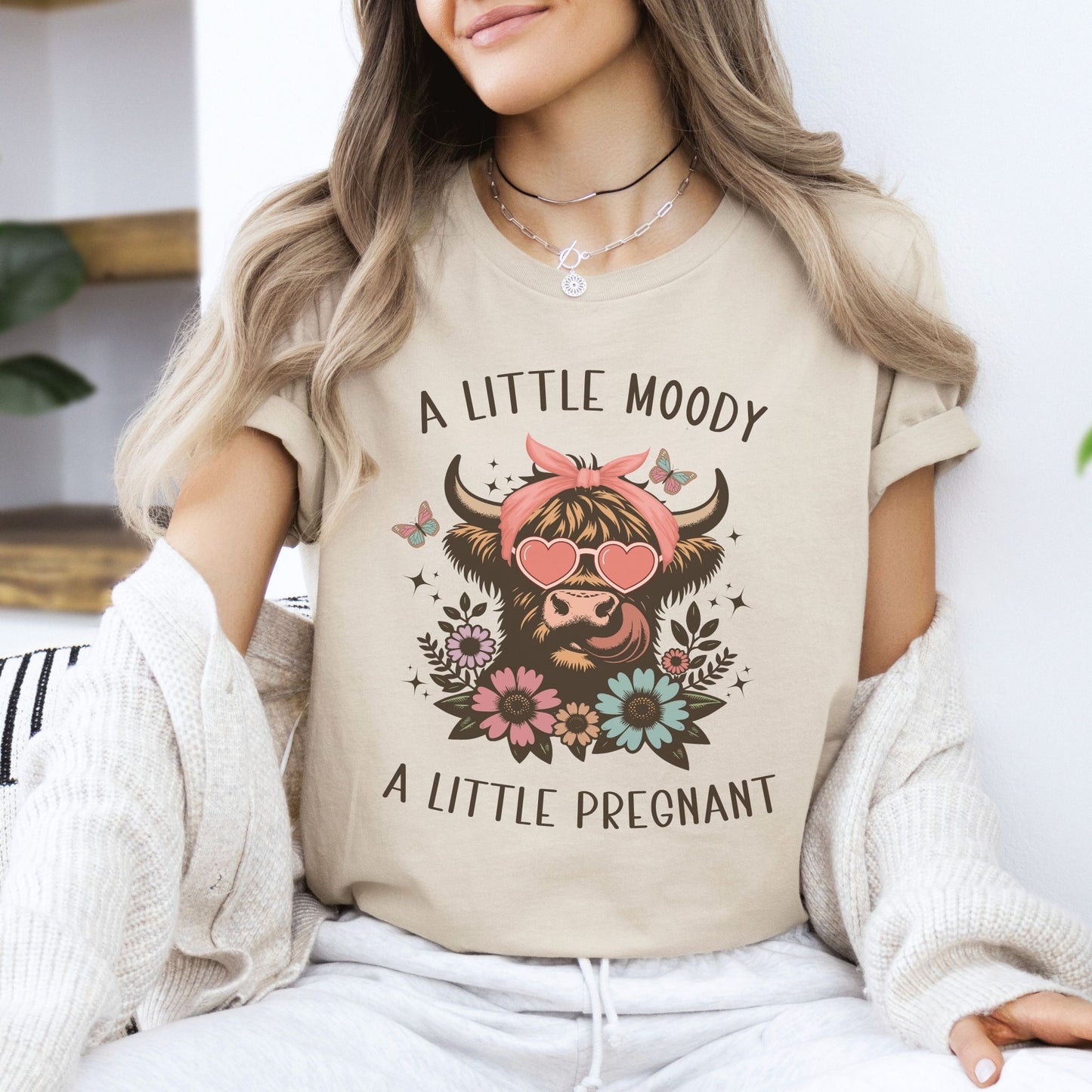 Moody and Pregnant Western Pregnancy T-Shirt